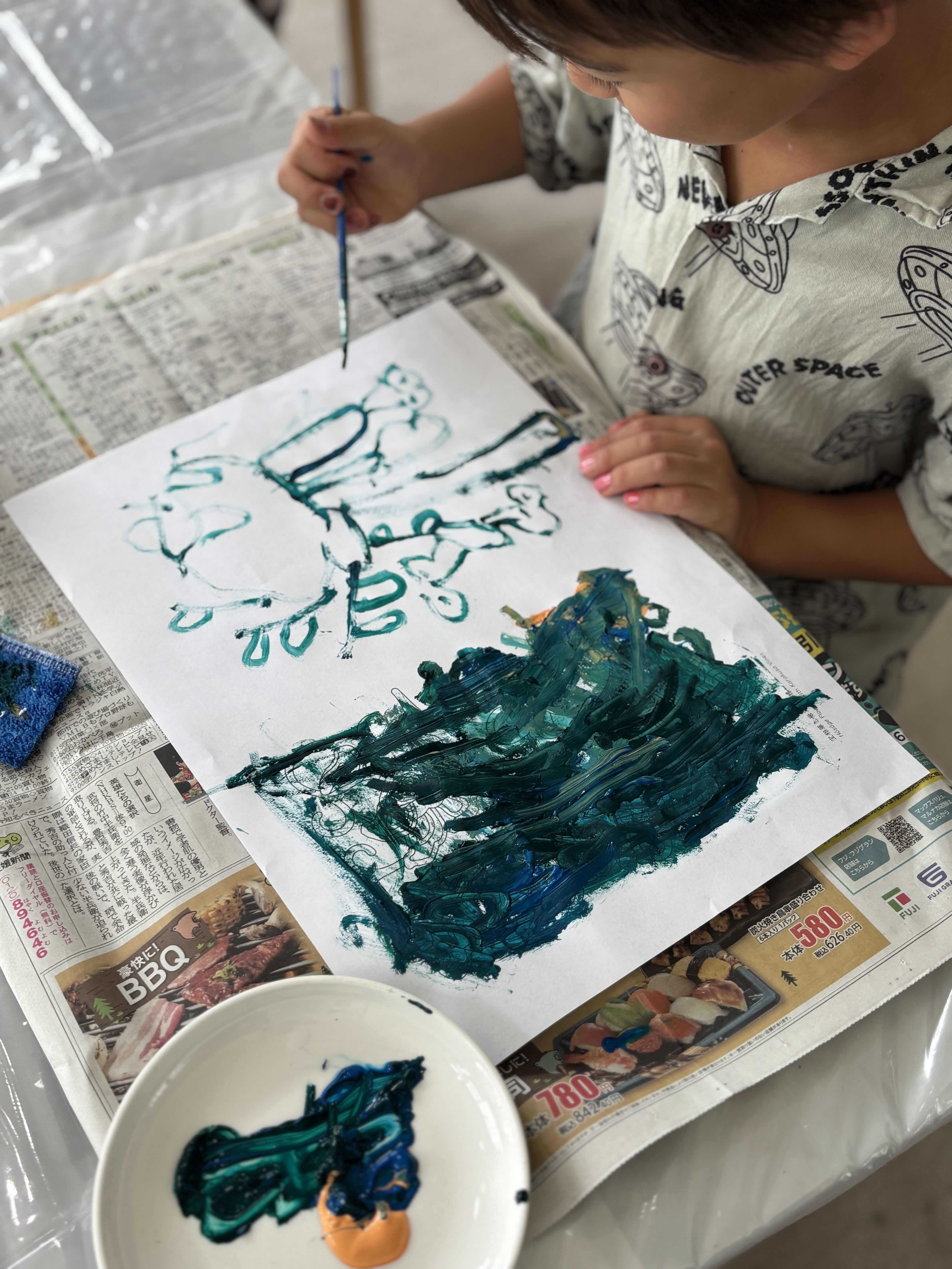 絵の具で制作